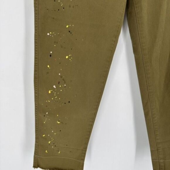 NWT GAP Women's Straight Leg Khaki High Rise Splatter Pants Oak Moss Size 6 - Picture 10 of 14